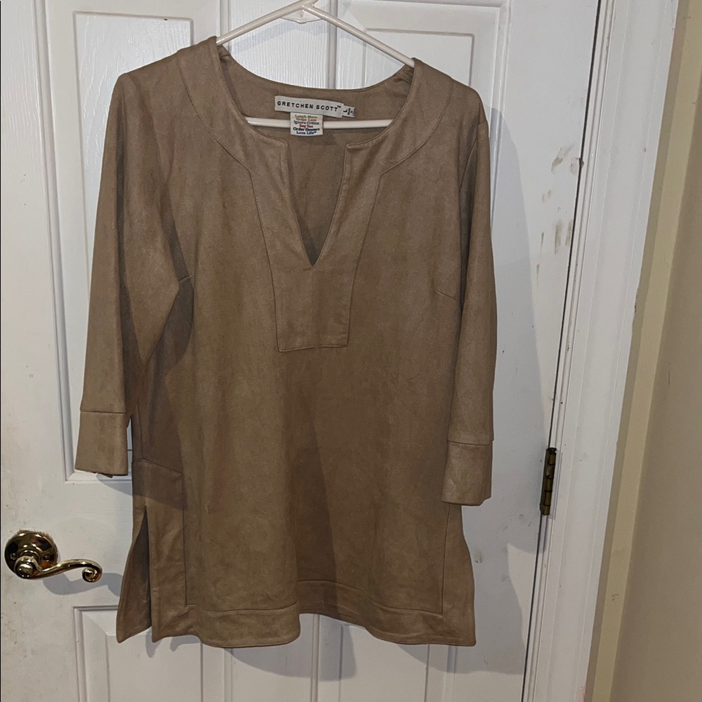 Gretchen Scott Designs Tan Tunic Top